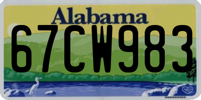 AL license plate 67CW983