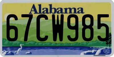 AL license plate 67CW985