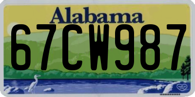 AL license plate 67CW987
