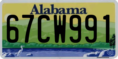 AL license plate 67CW991