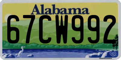 AL license plate 67CW992