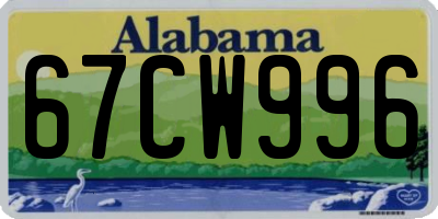 AL license plate 67CW996