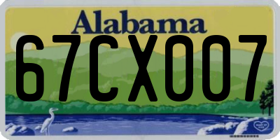 AL license plate 67CX007
