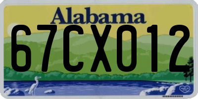 AL license plate 67CX012