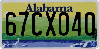 AL license plate 67CX040