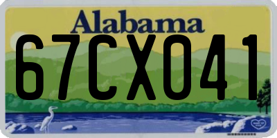 AL license plate 67CX041