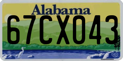 AL license plate 67CX043