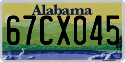 AL license plate 67CX045