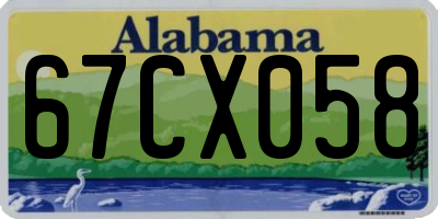 AL license plate 67CX058