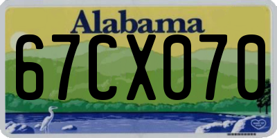 AL license plate 67CX070