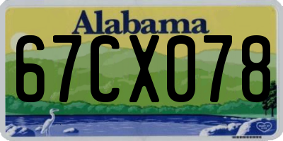 AL license plate 67CX078