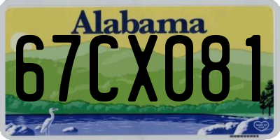AL license plate 67CX081