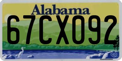 AL license plate 67CX092