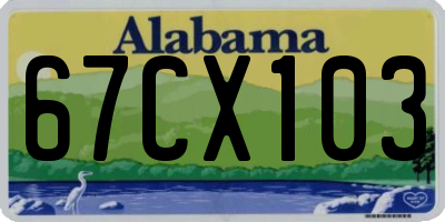 AL license plate 67CX103