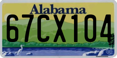 AL license plate 67CX104