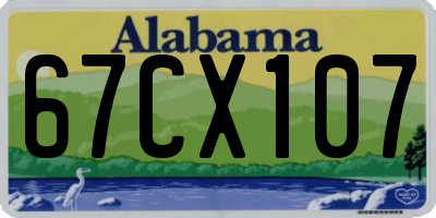 AL license plate 67CX107