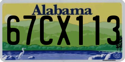 AL license plate 67CX113