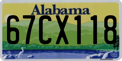 AL license plate 67CX118