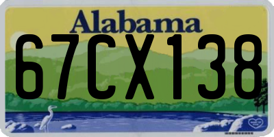 AL license plate 67CX138