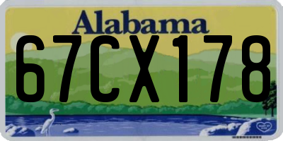 AL license plate 67CX178