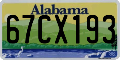 AL license plate 67CX193