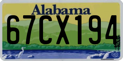 AL license plate 67CX194