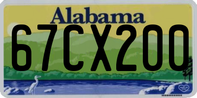 AL license plate 67CX200