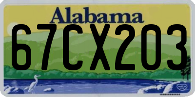 AL license plate 67CX203