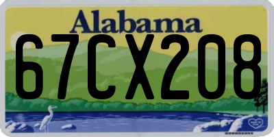 AL license plate 67CX208