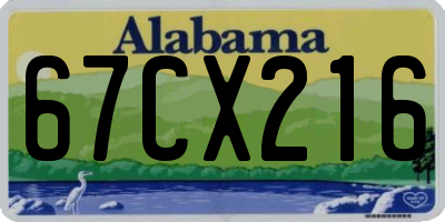 AL license plate 67CX216