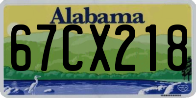AL license plate 67CX218