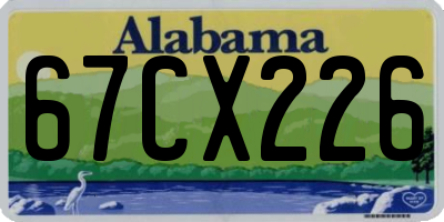 AL license plate 67CX226