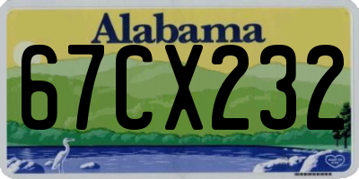 AL license plate 67CX232