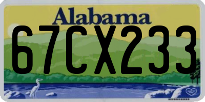 AL license plate 67CX233