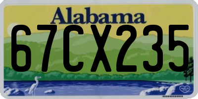 AL license plate 67CX235