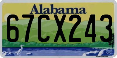 AL license plate 67CX243