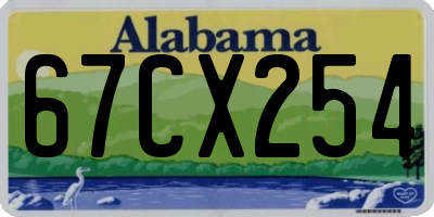 AL license plate 67CX254