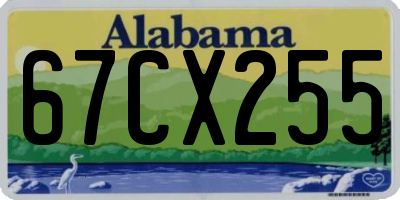 AL license plate 67CX255
