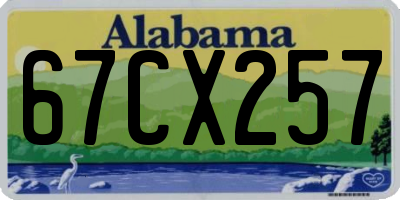 AL license plate 67CX257