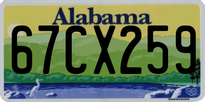 AL license plate 67CX259