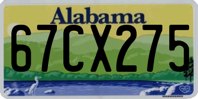 AL license plate 67CX275