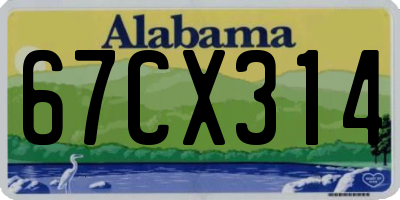 AL license plate 67CX314