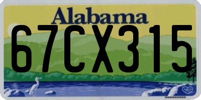 AL license plate 67CX315