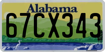 AL license plate 67CX343