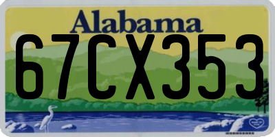 AL license plate 67CX353