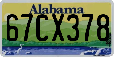 AL license plate 67CX378
