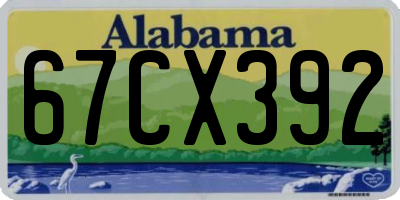 AL license plate 67CX392