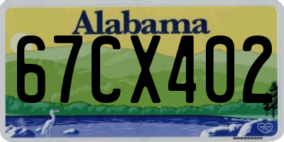 AL license plate 67CX402