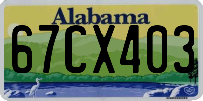 AL license plate 67CX403