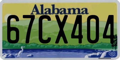AL license plate 67CX404